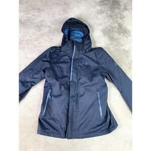 Jack Wolfskin At Home Outdoor Rain Jacket Mens Medium Blue Mesh Lined Hooded